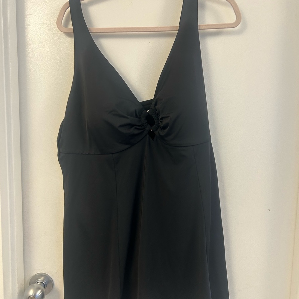 Avenue Black Swim Dress with Front Knot swim suit dress